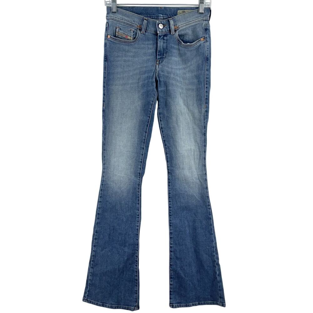 Diesel Blue Cotton Blend Slim Bootcut Low Waist Jeans Women’s Size 25 Pre-Owned